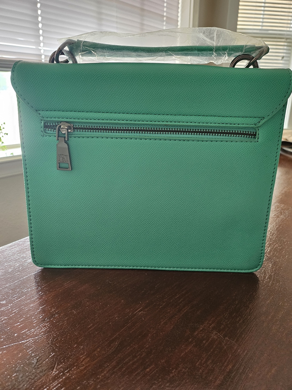 Badgley Mischka Green Structured Top-Handle Satchel - Picture 4 of 7